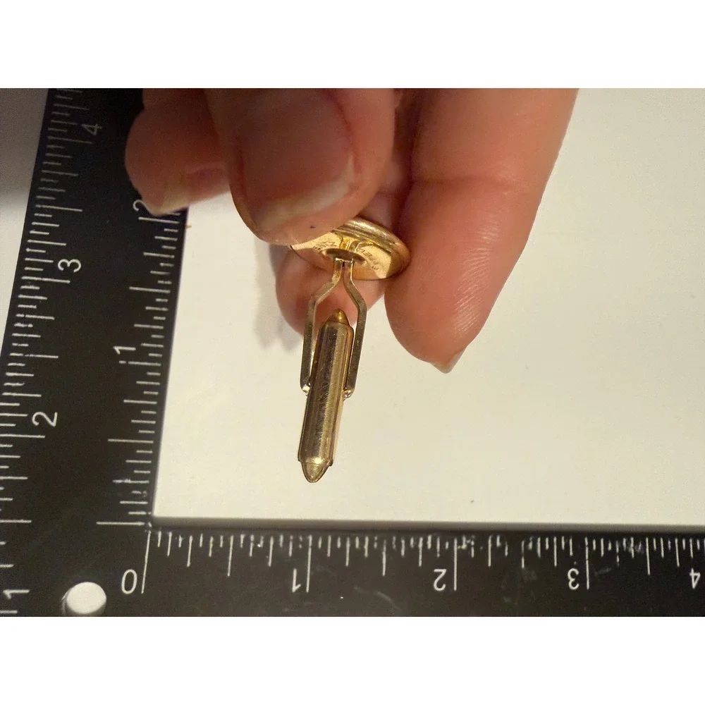 Vintage Krementz Gold Tone Round Iridescent Single Replacement Cufflink Patented